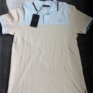 IRO Men's Cream and White Polo Shirt